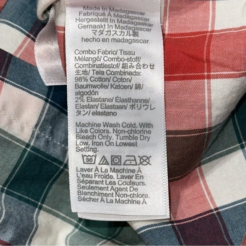 J. Crew NWT Men’s Size XL Red Green Blue White Gingham Plaid Button Down Shirt